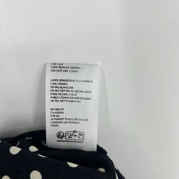 Faithfull The Brand Anthropologie Jumpsuit Size XS Black Helena Polka Dot Bow - Picture 11 of 12